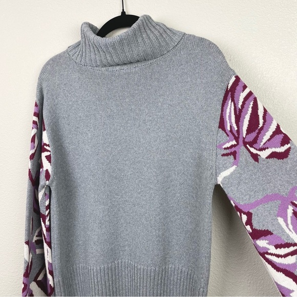 Cabi Women's Medium Eden Turtleneck Pullover Sweater Bell Statement Sleeves Gray - Picture 14 of 16